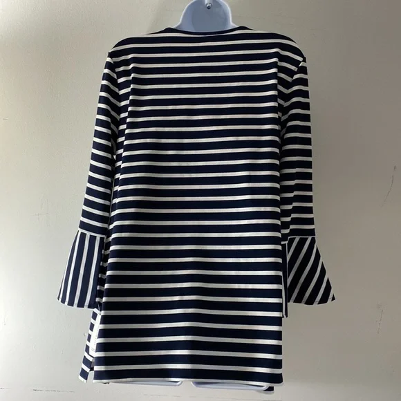 Charter Club | Striped bell sleeve Top - Picture 7 of 16